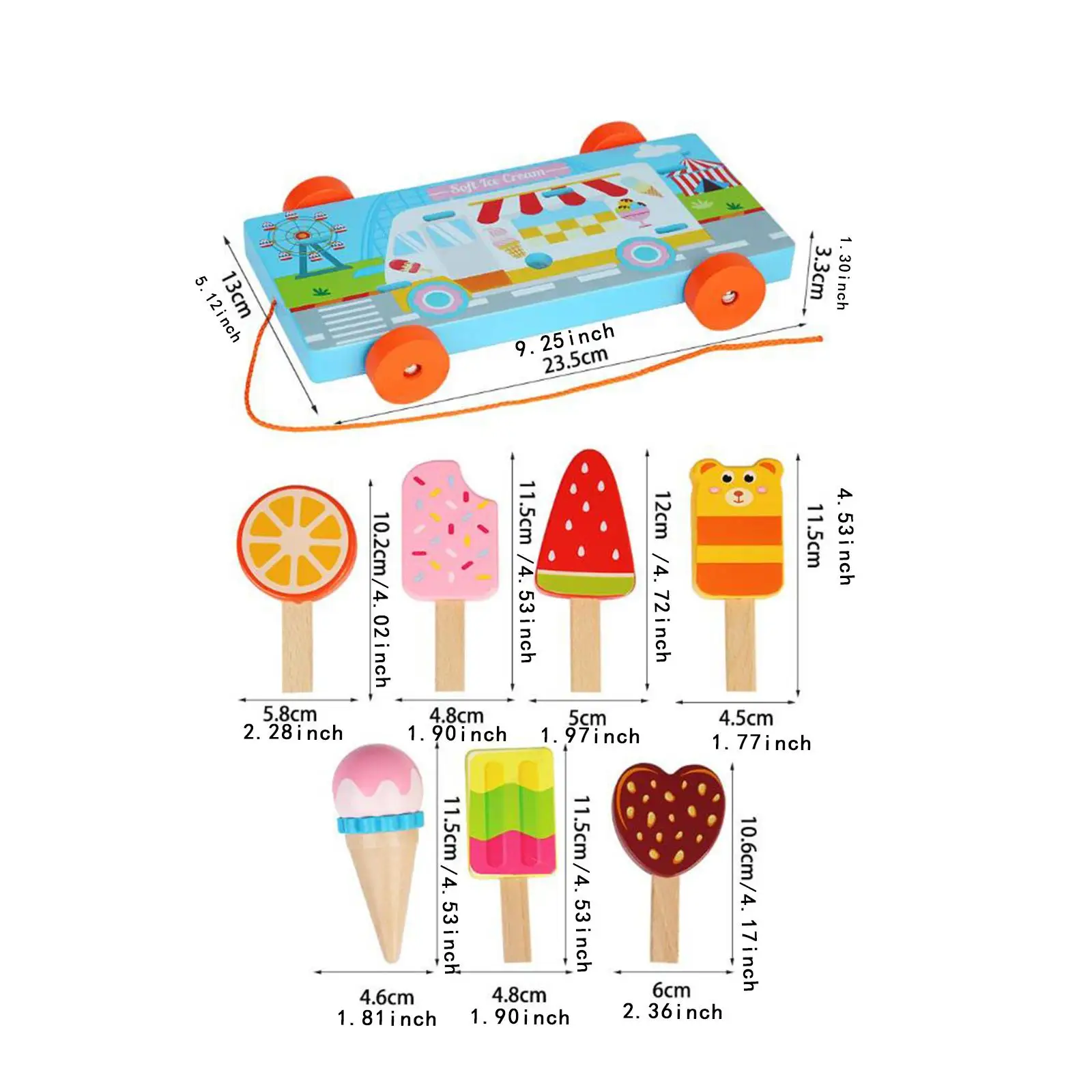 Ice Cream Toy Sensory Toy Artificial Food Toys for Preschool Kids Children