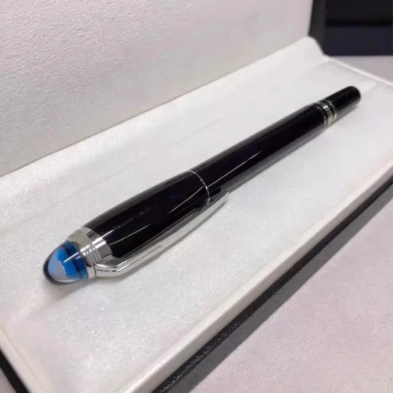 2026 MB Elegant Blue Business Pen - Blue Crystal Top Smooth Writing Rollerball (No Pen Box Included)