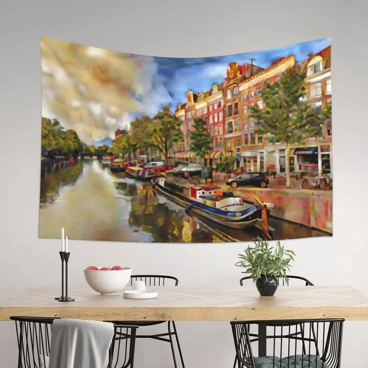 

Amsterdam Canal in Netherlands Tapestry Wall Decorations Carpet On The Wall Home Decorators Tapestry