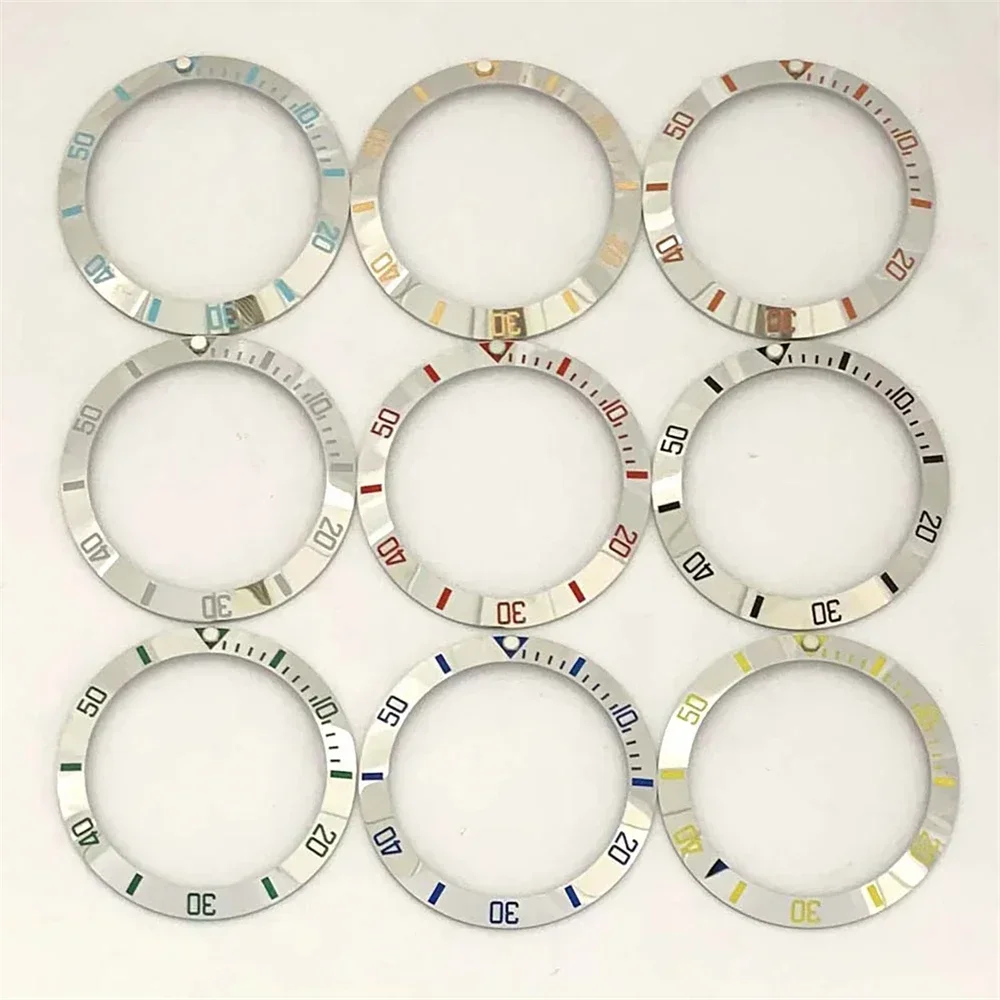 

NEW Electroplated Mirror Ceramic Watch Bezel 38mm 30.5mm Oblique Bezels Ring Mouth Men Watches Accessories DIY