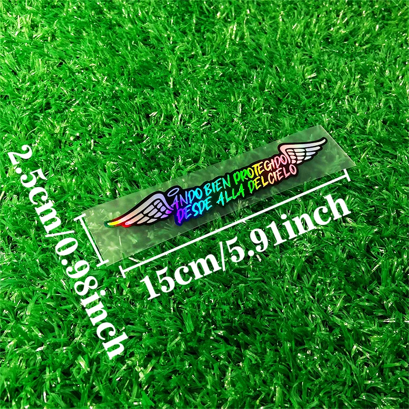 1PC/2PCS Jestem dobrze chroniony przed Up in Heaven Naklejki motocyklowe Wodoodporne na zbiornik paliwa motocykla Helemt Skuter Laser Decor — zdjęcie 4