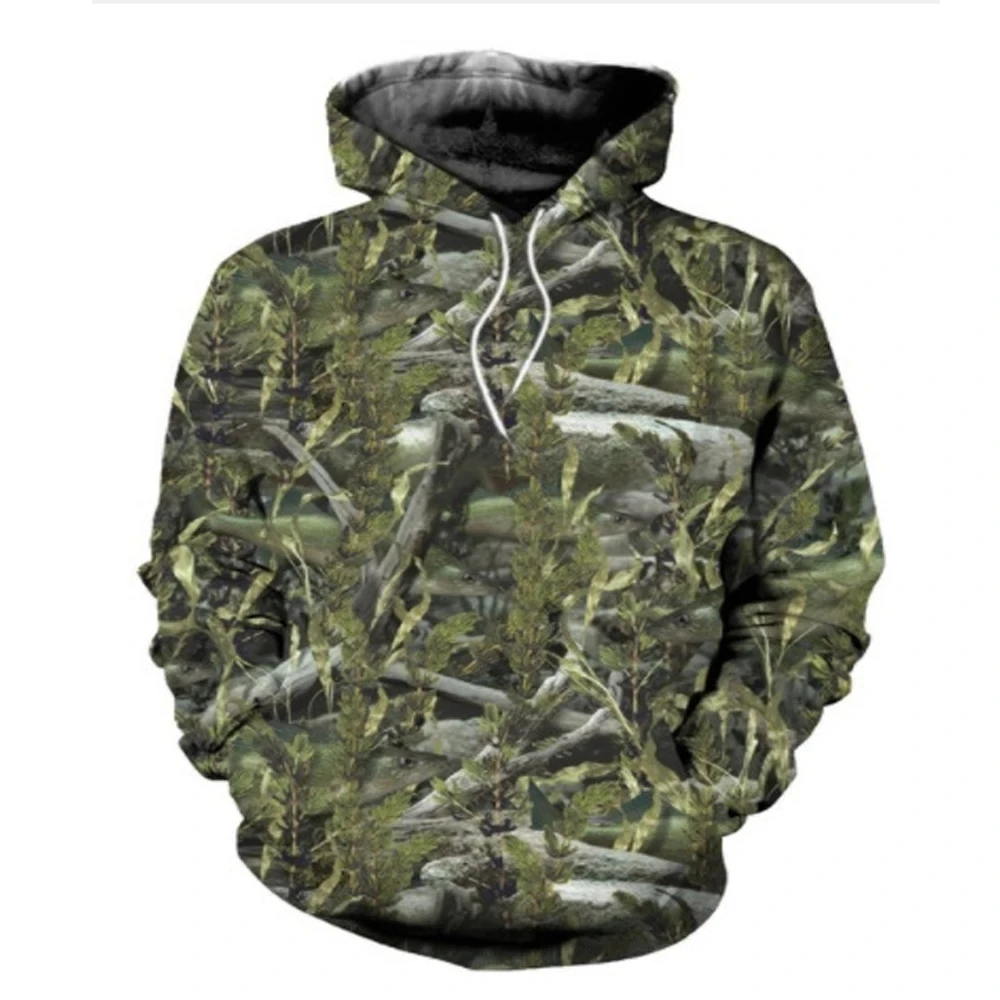 Maple Leaf Camouflage 3D Hoodie, Casa e Mulheres, Pesca Hoodie, Camping e caminhadas Prsica