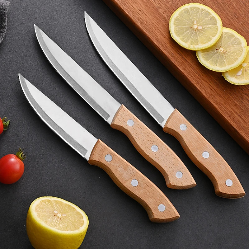 Kitchen Boning Knife Stainless Steel Fruit Knife Household Vegetable Cutting Multifunctional Cooking Chef Knife wooden handle