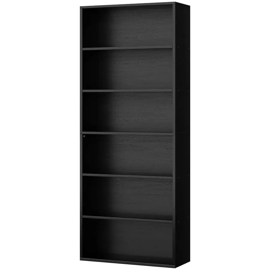 Shintenchi Bookshelf,6Tier Open Bookcase and Bookshelves,6 Shelf Display Storage Shelves Floor Standing 70.6 inches Tall Bookca
