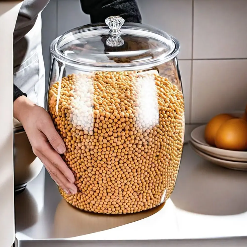 

Durable Insect-Proof Transparent Bucket Wide Mouth Food Grade Rice Storage Bucket Household Moisture-Proof Sealed Can Kitchen