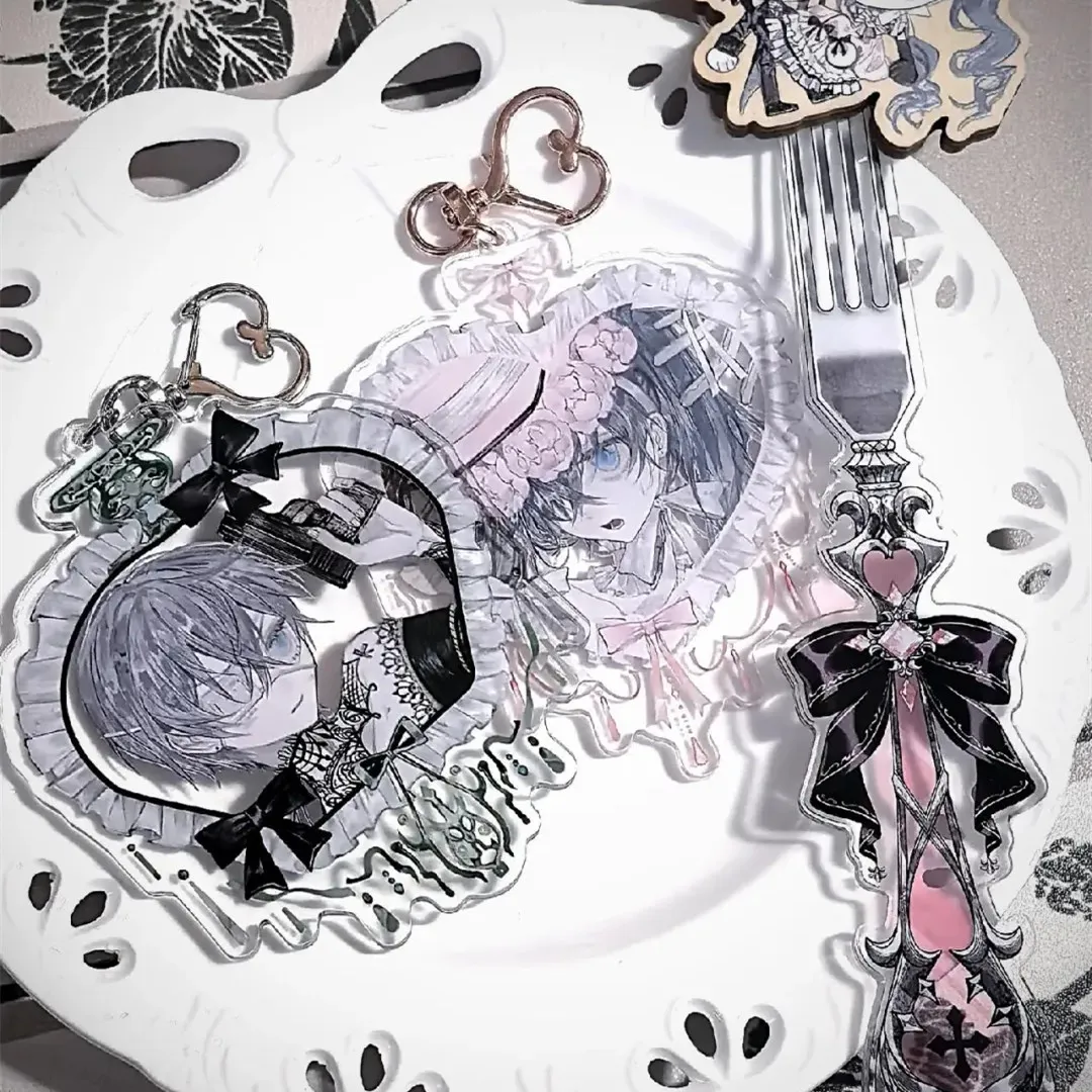 Ciel ‌ LLavero de Anime para mujer, llavero acrílico para hombre, llavero de mayordomo negro, colgante, accesorios de adorno, regalo para Amiga