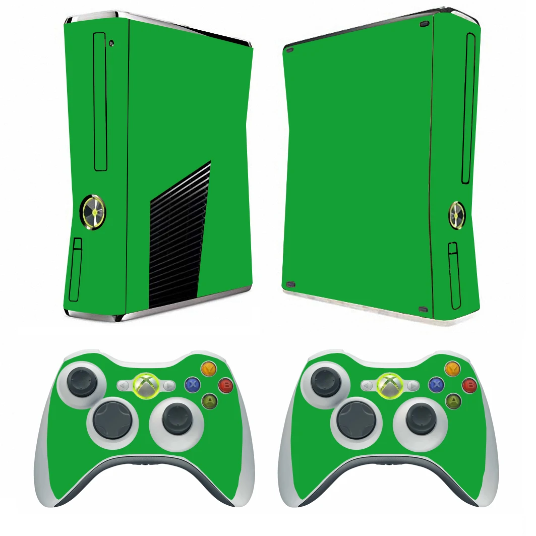 10 ملصق من الفينيل بألوان صلبة نقية ونظيفة لهاتف Microsoft Xbox 360 Slim و2 ملصقات جلود وحدة التحكم