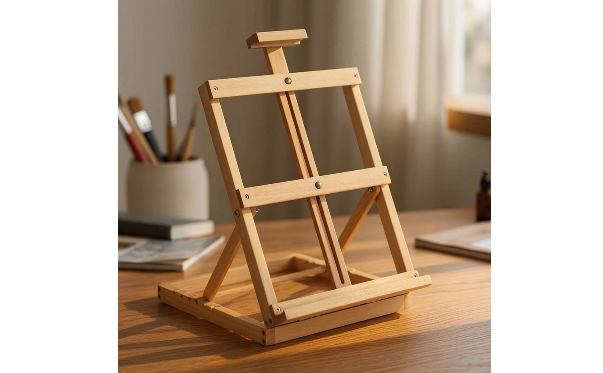 Desktop Sketchbox Easel Beechwood Artist Box with Easel Painting Stand Portable Art Supply Wooden for Hobby Painters