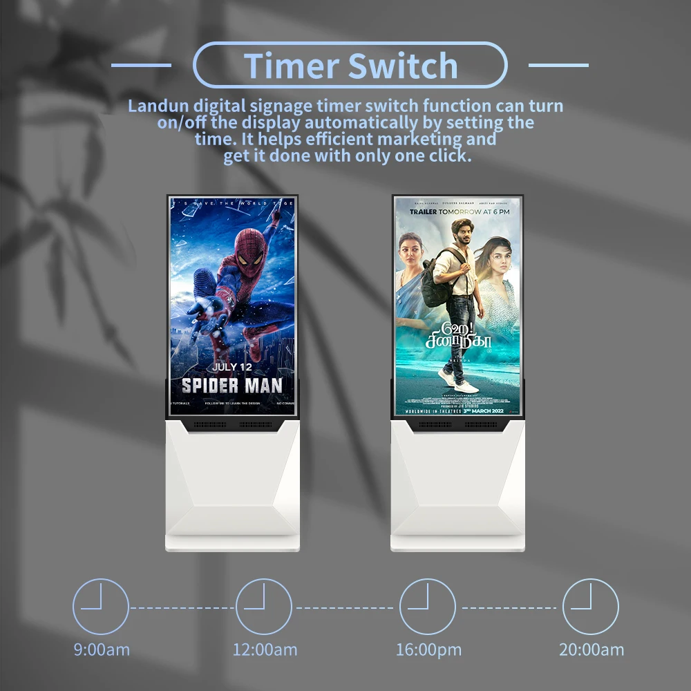 Interactive Double-Sided Advertising Totem 43/55 Inch Floor-Standing LCD Kiosk with Touch Screen Displays