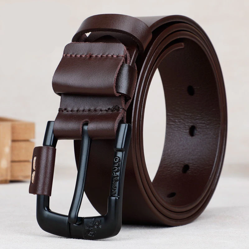 

Punk Long Men's Belt good genuine cowhide leather high quality personalised fashion pin buckle sturdy and durable