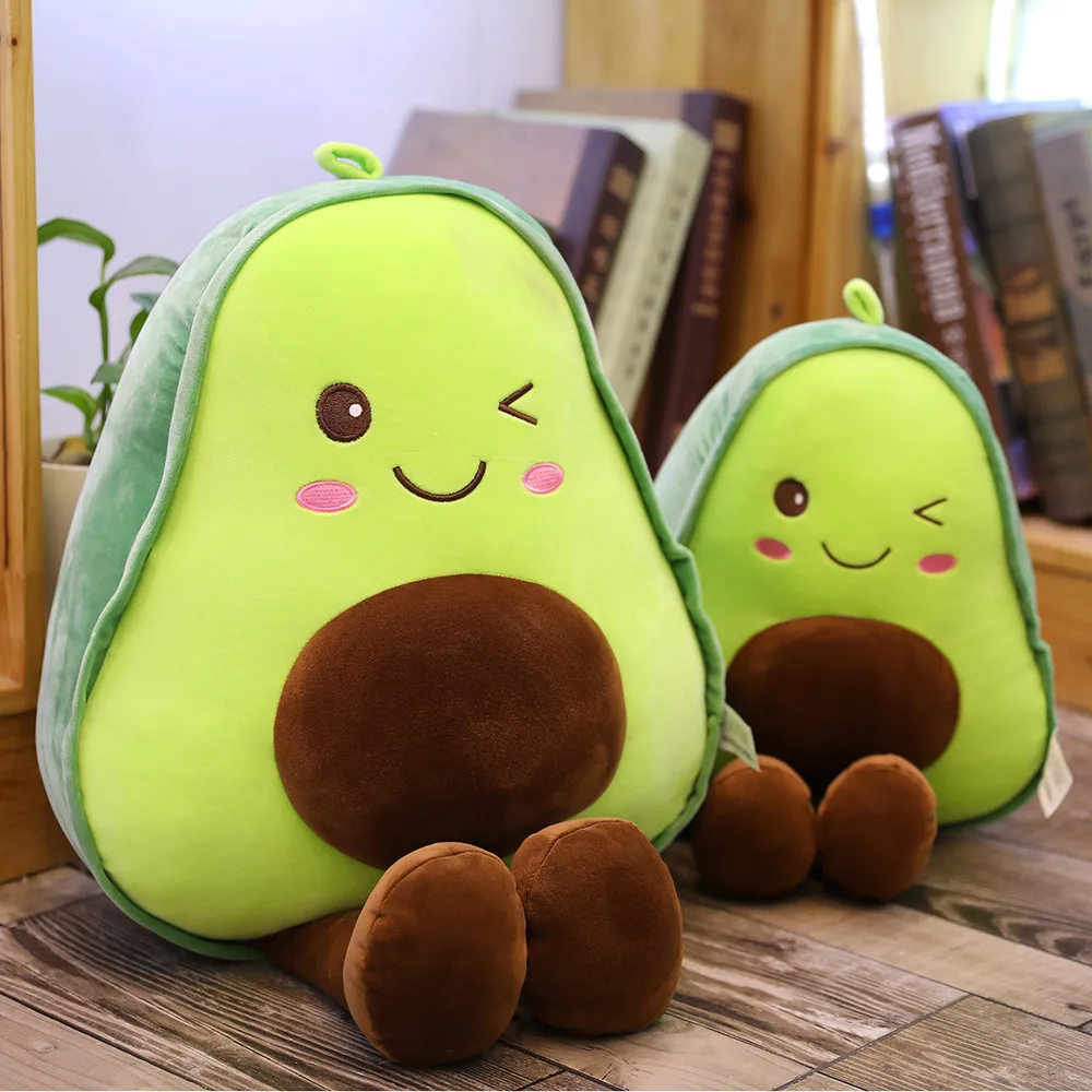 Muñeco de peluche de fruta Kawaii de 30CM, juguete de peluche de aguacate suave y cómodo, adornos de decoración para sala de estar, regalos de cumpleaños