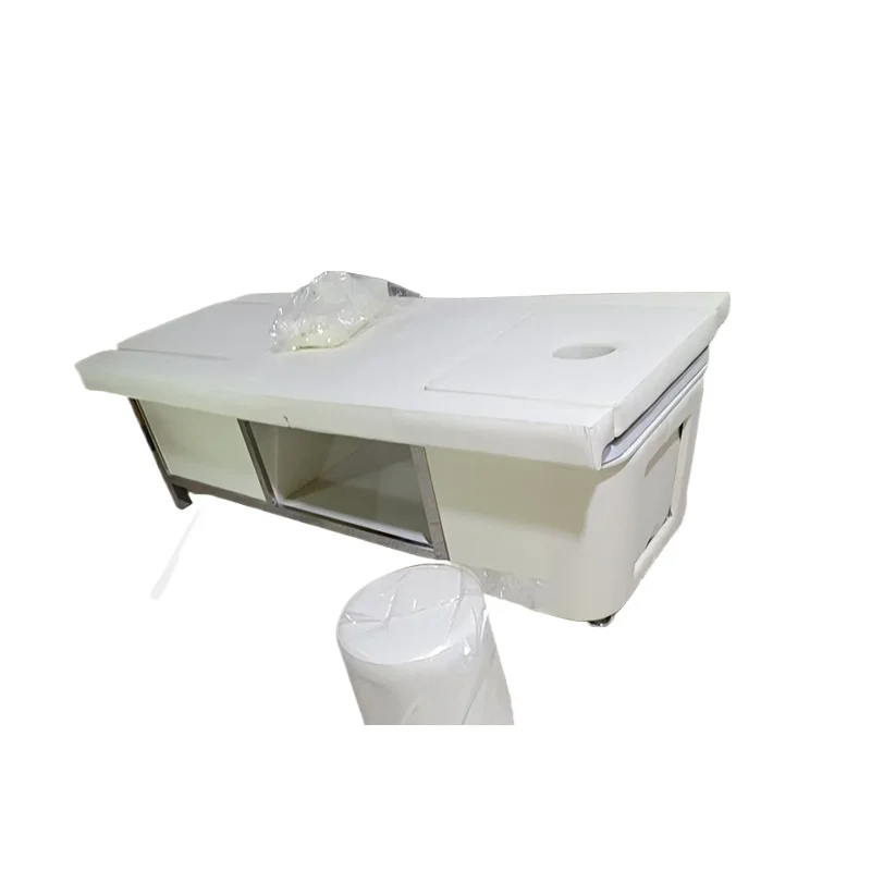 Shampoo Bed with Water Circulation and Fumigation, Hair Washing Bed for Salon, Barber Shop and Thai Massage, Adjustable Headrest