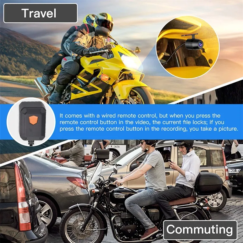 WiFi Motorcycle DVR Dash Cam 1080P+1080P Full HD Front Rear View Waterproof Motorcycle Camera GPS Logger Recorder Box