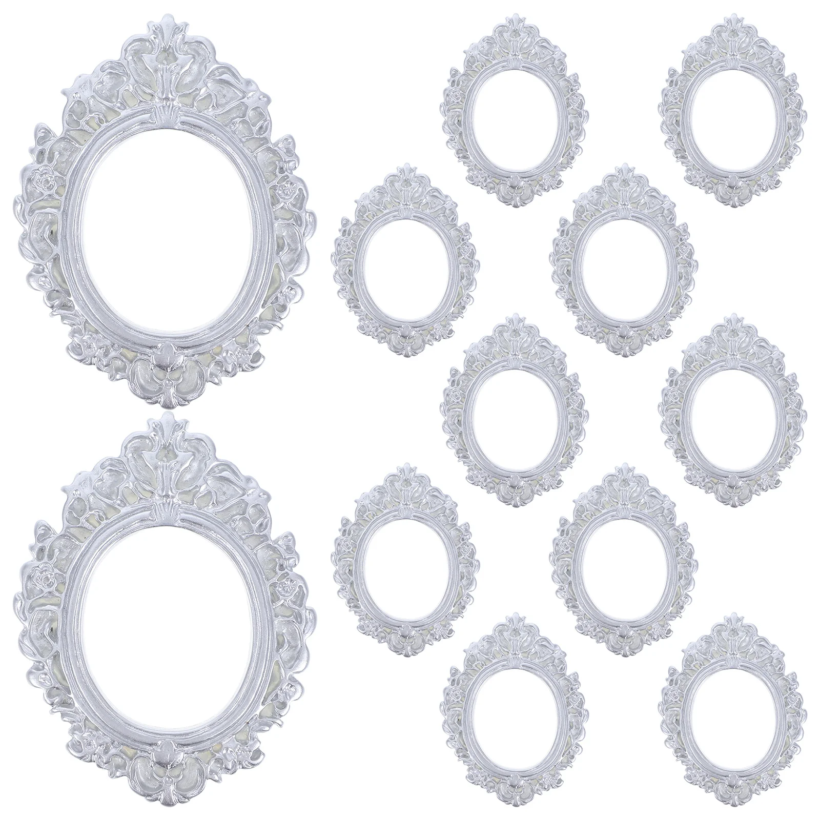 

12Pcs Mini Oval Vintage Resin Photo Frames Retro DIY Tiny Picture Display for Home Decoration Craft Supplies