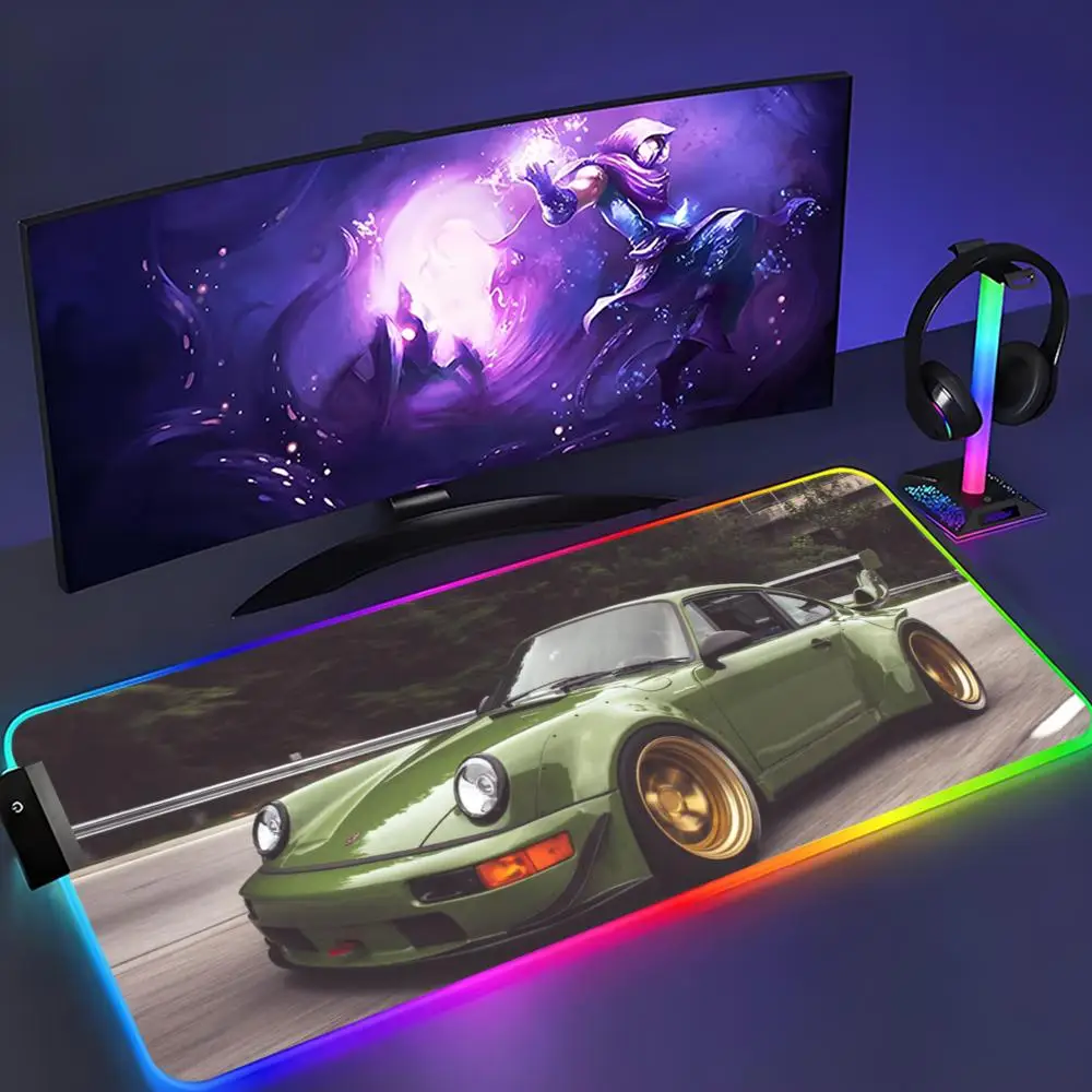 

rauh welt Mouse Pad XXL RGB Mouse Pad Kawaii Gaming Accessories Computer keyboard Large Led Desk Mat Backlight Mousepad