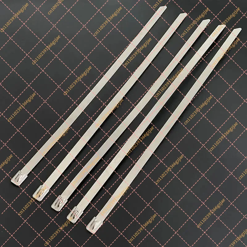 100pcs 304 Stainless Steel Self-Locking Cable Tie 7.9x300mm Fixed Bridge Clamp, Anti-Theft Marine Replacement Parts