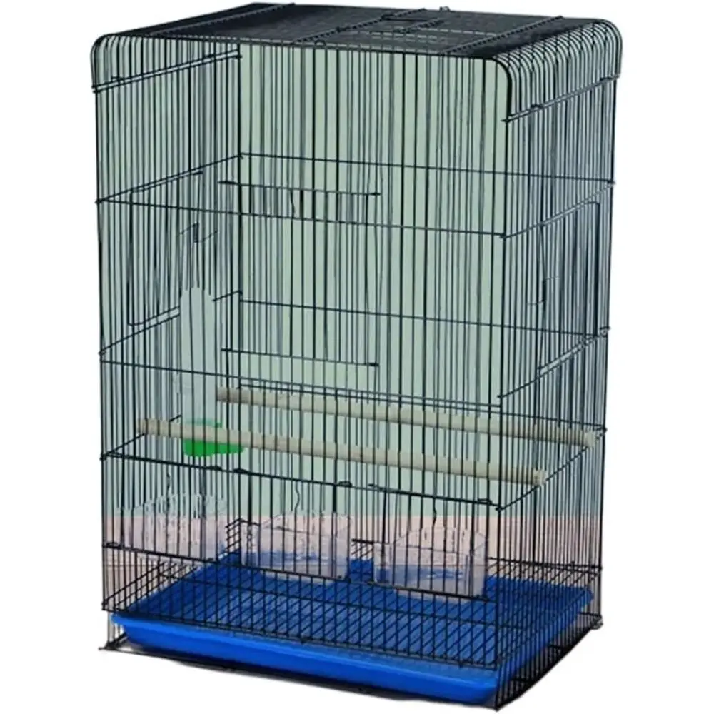 

Antique-Style Large Parrot Cage with Rust-Resistant Metal Wire, Suitable for Breeding and Viewing, Includes Feeders