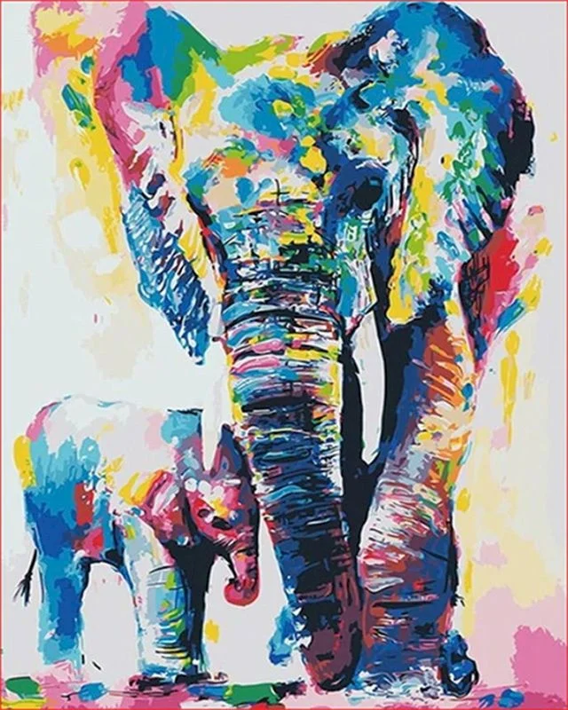 GATYZTORY Ölgemälde Durch Zahlen Elefanten 60x75cm DIY Farbe Durch Zahlen Für Erwachsene Tiere Rahmenlose Leinwand Malerei einzigartige Geschenk