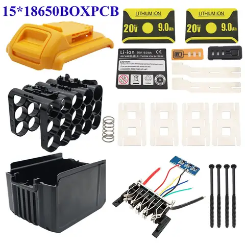 DCB200 Li-ion Battery Case 15*18650 BMS PCBA Charging Protection Circuit Board Box Housings For DeWalt 18V 20V For XR DCB206