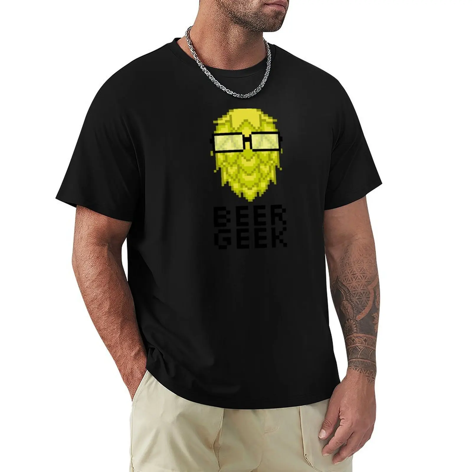 Beer Geek T-Shirt rapper graphic tees quick-drying Short sleeve tee men