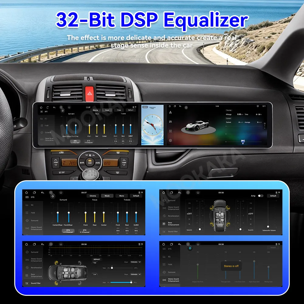 Android 15 Dual 12.3 Inch Triple Screen For Toyota Auris 2006-2011 Auto Radio Multimedia Player GPS Wireless CarPlay Head Unit