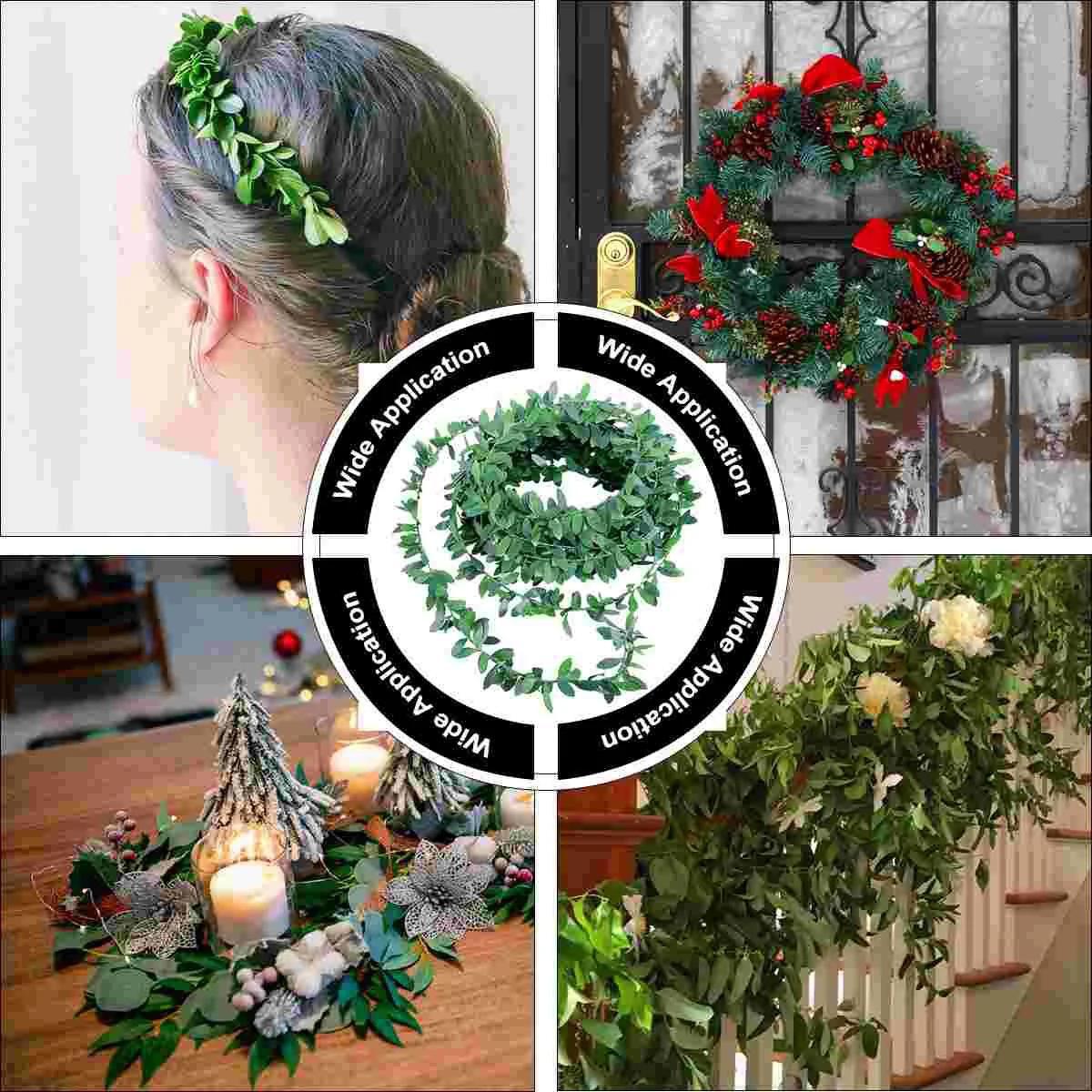 7 5m Vines Garland Wedding Decor Green Leaves Headband Fairy Lights False Leaf