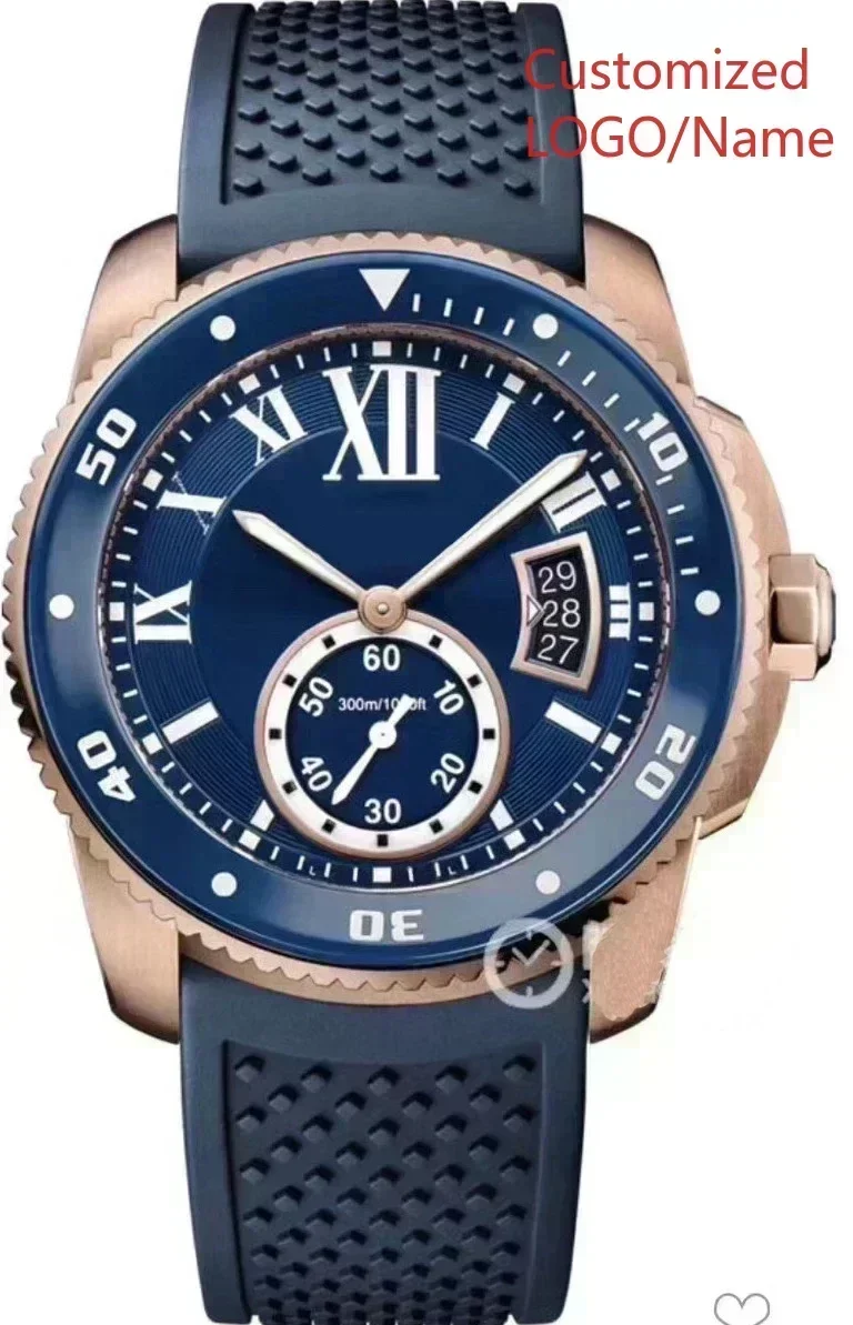 Reloj Personalizado A989 Store, Relojes Deportivos Negros y Azules de Moda para Hombre, Reloj Mecánico Automático de Cerámica y Caucho