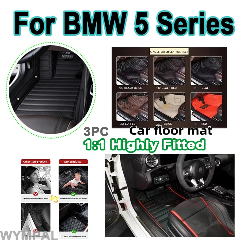 

Luxury set Car Floor Mats For BMW 5 Series G30 520i 525i 530i 540i 2017~2022 Carpets Leather Rugs Anti Dirty Pad Car Accessories