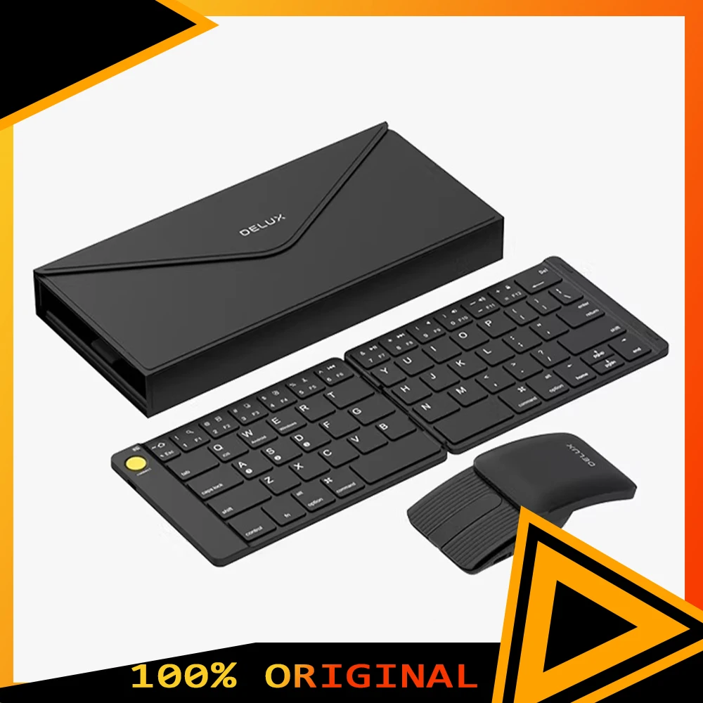 

DeLUX MF10 Office Mouse Bluetooth Connection 1600DPI Folding Mouse And Keyboard Suit Light Weight Mute For Pc Accessories Gifts