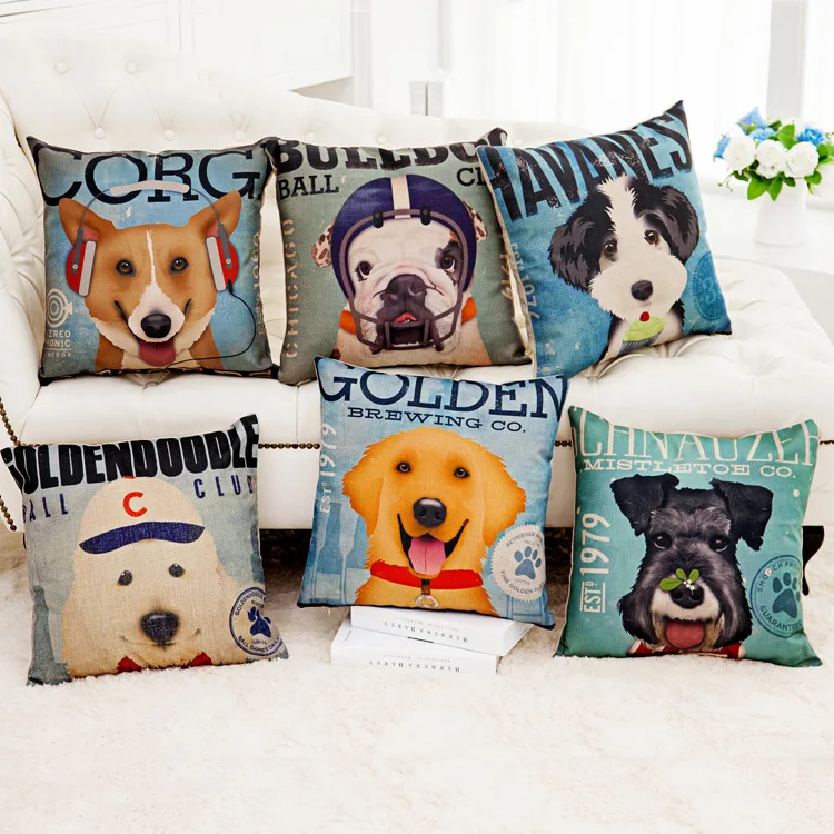 

Cute Dog Pillows Case Sport Dog Pet Pillowcases for Pillow Girls Boy Girl Kid Room Gift Room Aesthetics Throw Pillow Cover 45x45