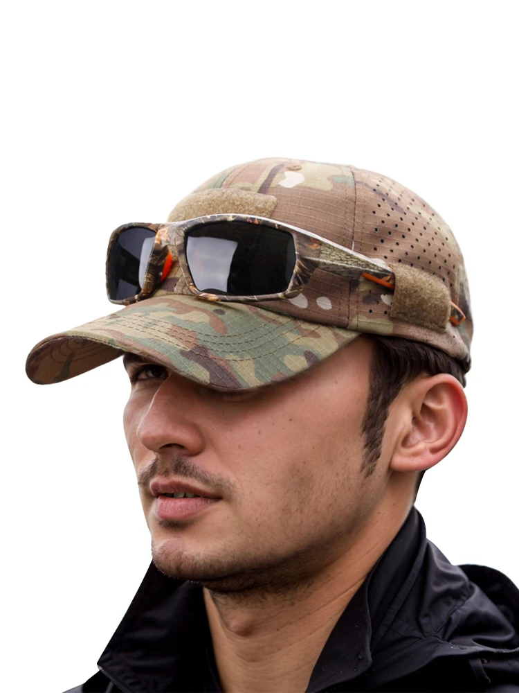 Unisex Camouflage Outdoor Baseball Cap Atmungsaktive Sonnenschutz Hut Für Jagd Wandern Laufen Angeln Camping – Detail 1