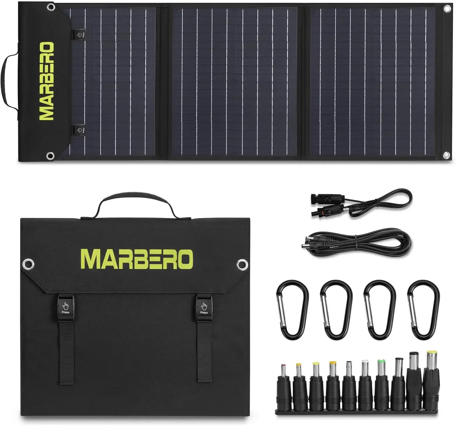 

MARBERO Foldable Solar Panel 60W for Portable Power Station Solar Generator Portable Solar Panel QC3.0/PD 60W USB Port DC Output