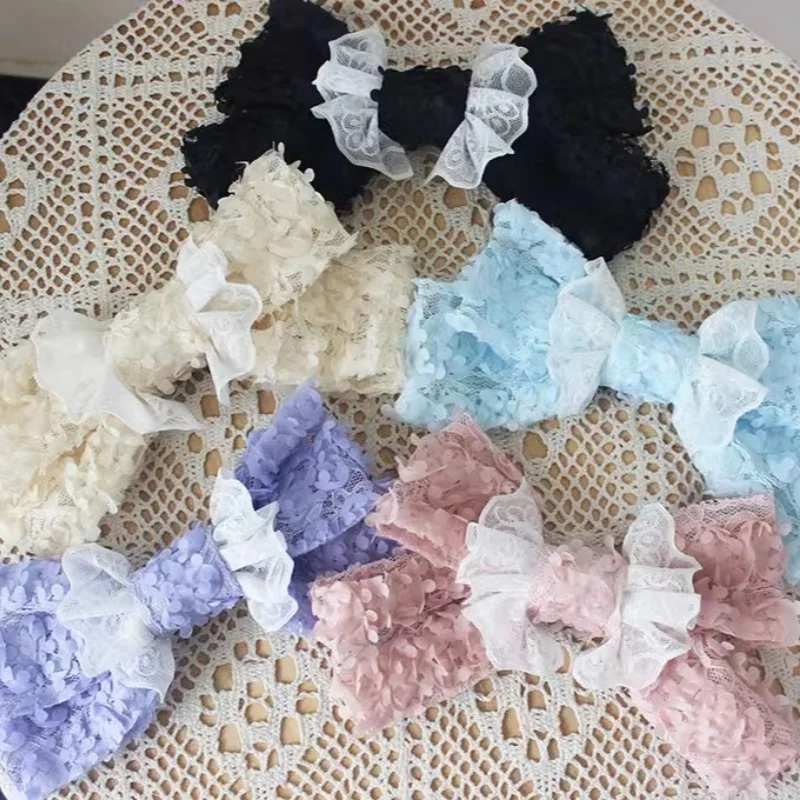 2025 novo artesanal lolita grande arco de doces grampo de cabelo acessório doce menina pétala laço arco clipe empregada cosplay corte hairpin