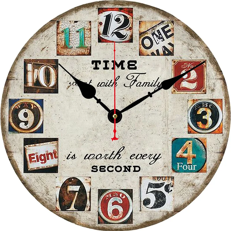 

Simplicity Vintage Wood Wall Clock Modern Design Living Room Bedroom Office Decoration Kitchen Clock Art Wall Watch Home Decor