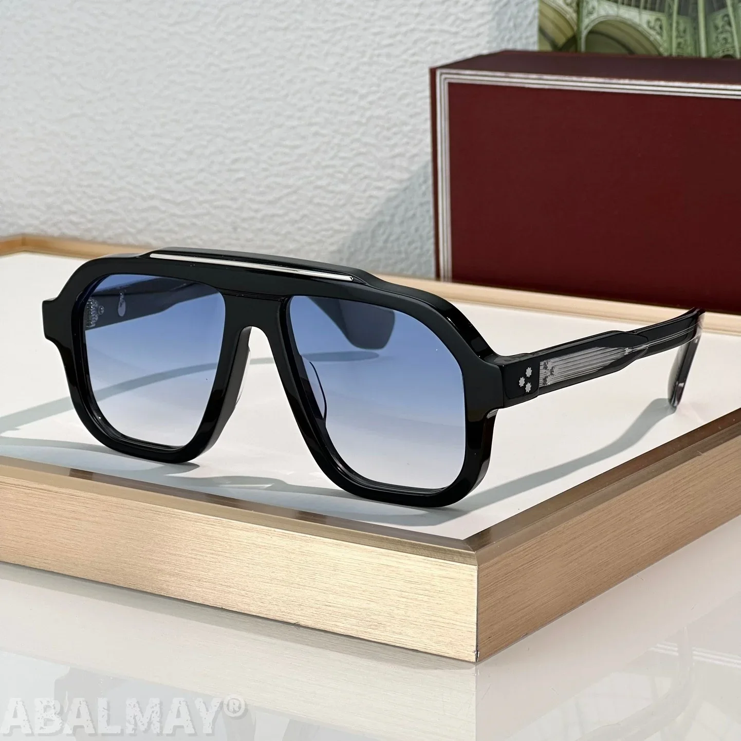 

JM OCTAVIAN 54-17 Top Quality Mens Sunglasses for Women Retro Trend Luxury Acetate Titanium UV400 Designer Sunglasses Frame