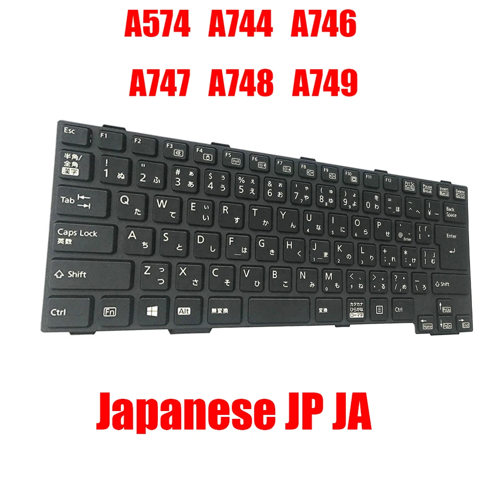 New Japanese JP JA Laptop Keyboard For Fujitsu  LifeBook A574 A744 A746 A747 A748 A749 Black Without Numeric Keypad