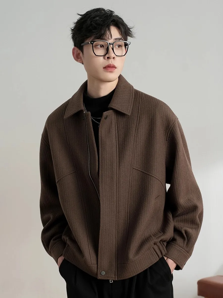 

Мужская утепленная куртка-пальто на осень-зиму, повседневная, с отложным воротником, широкими лацканами, модная, свободного кроя, на молнии