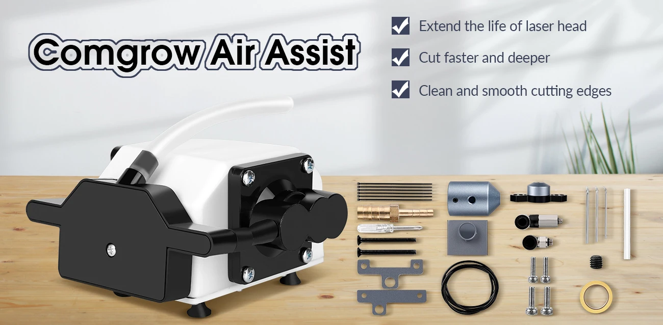 COMGROW Air Assist Nozzle Kit High Speed Air Assist Pump For D1/D1 Pro&COMGO Z1 Laser Engraver MDF Engraving Wood Cutting Tool