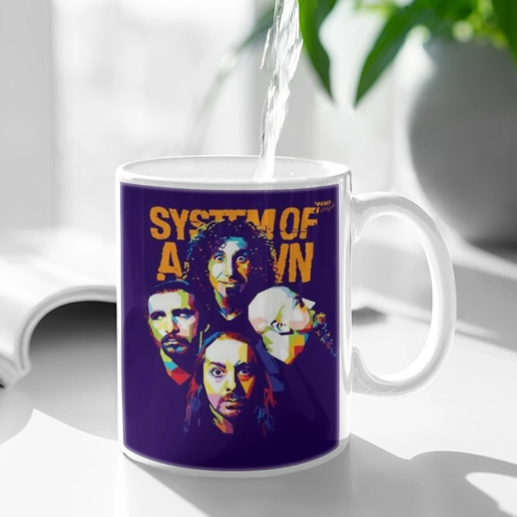 

System of a Down Band Coffee Mug 11oz Fun Ceramic Coffee Tea Cocoa Cup Handle Tea Drink Cup