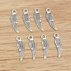 50pcs 17x5mm Antique Silver Plated Wing Handmade Charms Pendant:DIY for bracelet necklace