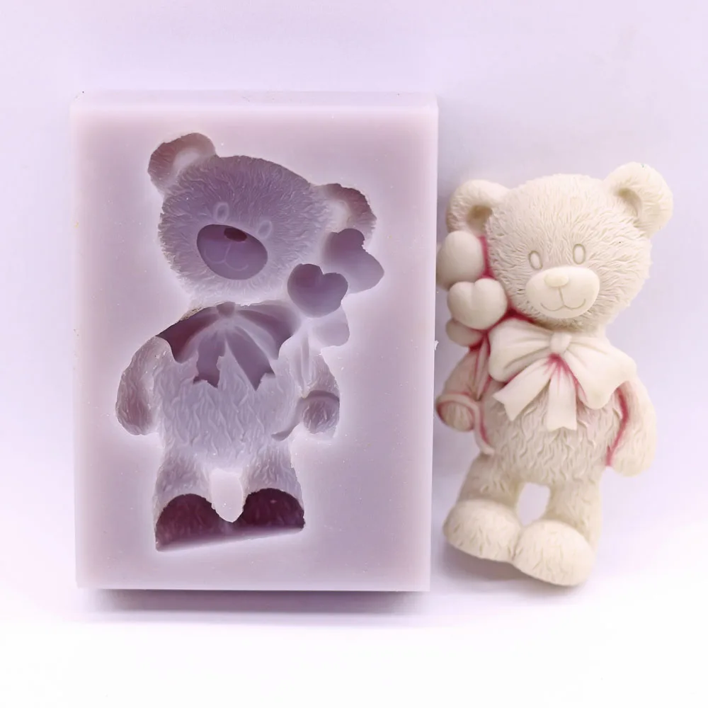 Balloon Bear Silicone Mold Fondant Cake Chocolate Candy Baking Sugar Craft Pastry Baking Mould Birthday wedding Decoration Tools