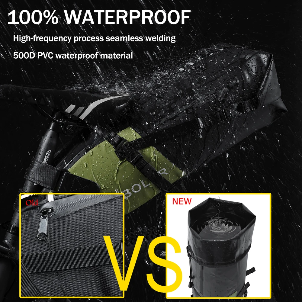 NEWBOLER Bike Saddlebag Stabilizer Set Waterproof 13L Large Capacity More Stable For MTB Road bike Can Fit Water Bottle Cage