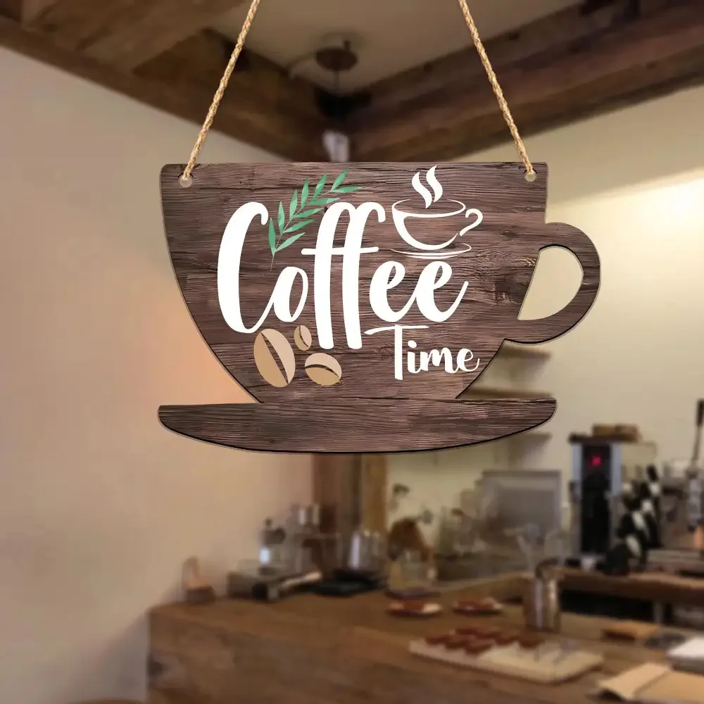 2D Printed Wooden Tags for Cups, Festive Decorations for Cafes,  Suitable for Different Holidays Halloween Christmas Decoration