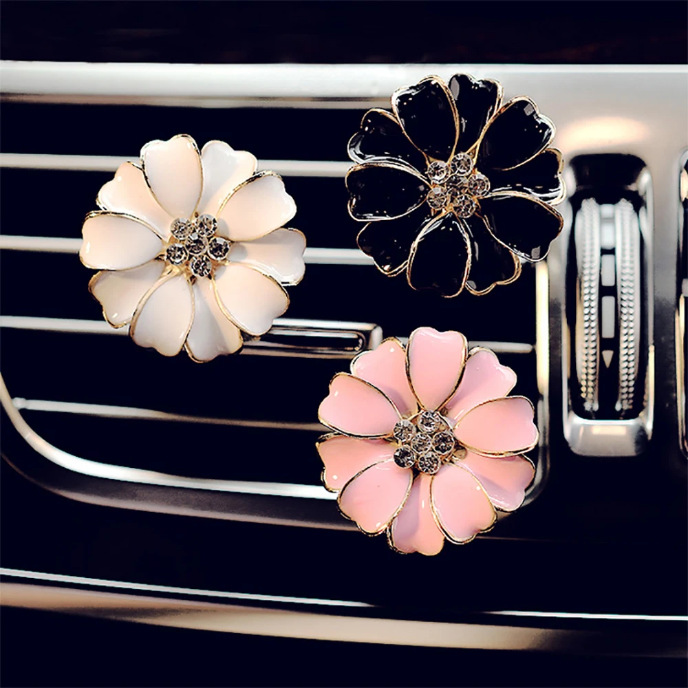 

Car Freshener Exquisite Pearl Flower Diamond Aromatherapy Air Conditioning Outlet Perfume Clip Car Accessories Interior