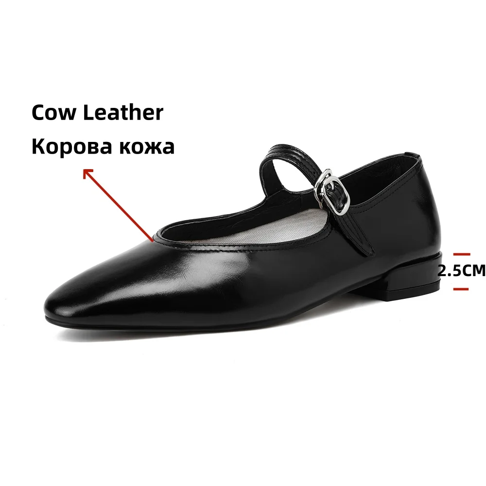 FEDONAS Fashion Women Mary Jane Shoes Genuine Leather Thick Low Heels Buckles Comfort Casual Shoes Woman Female Office Pumps