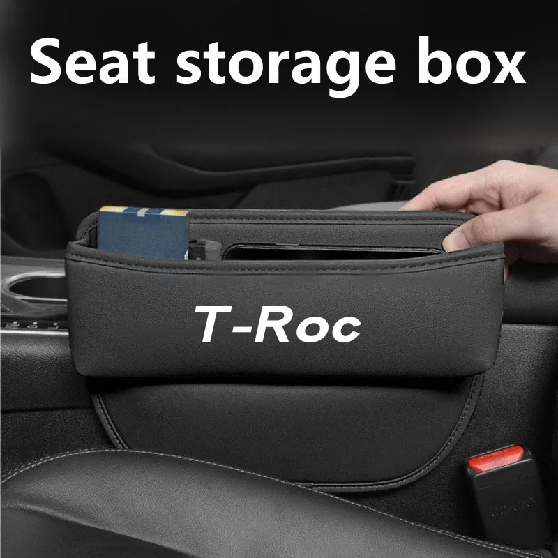 

Multifunction Car Seat Gap Organizer Seat Crevice Slot Storage Box for Volkswagen VW T-ROC T ROC Logo Auto Accessories