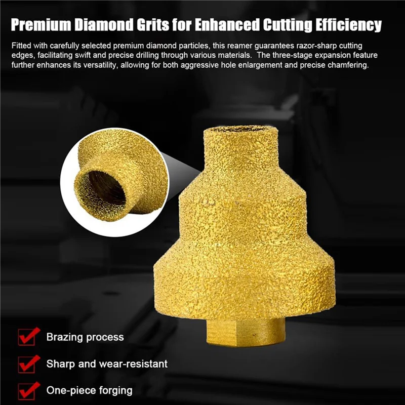 A11I 2Pcs 20-35-50Mm 다이아몬드 챔퍼 드릴 비트 앵글 그라인더 톱 M10 대리석 타일 벽돌 콘크리트 확대 용 나사