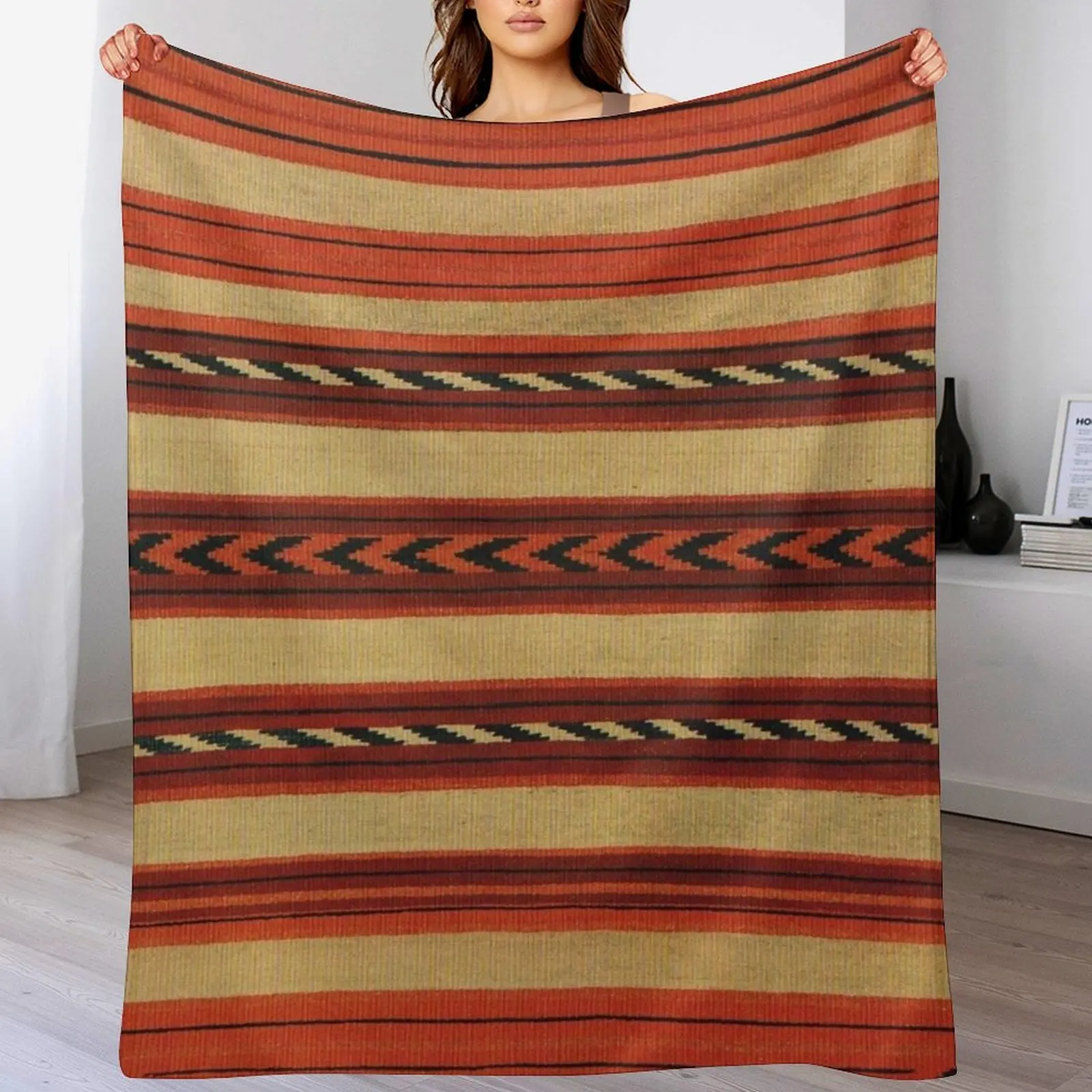 

Navajo Textile / Native American Weaving pattern 25 Throw Blanket Multi Purpose Soft Warm Blanket for Home Travel
