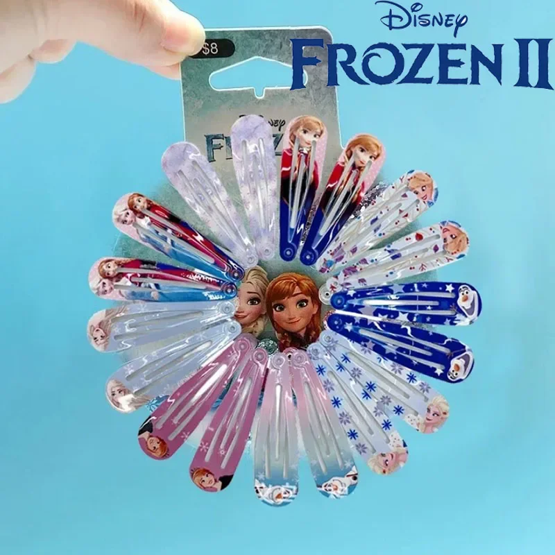 

12 PCS Frozen Kids Hair Clips Animation Jewelry Accessories Elsa Anna Kawaii Tiara Disney Fashion Hair Clips Girls Birthday Gift