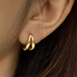 Hot Sale Fashion Metal Drop Earrings for Woman Vintage Hoop Earring Trend Classic Party Wedding Pendant Jewelry Gift